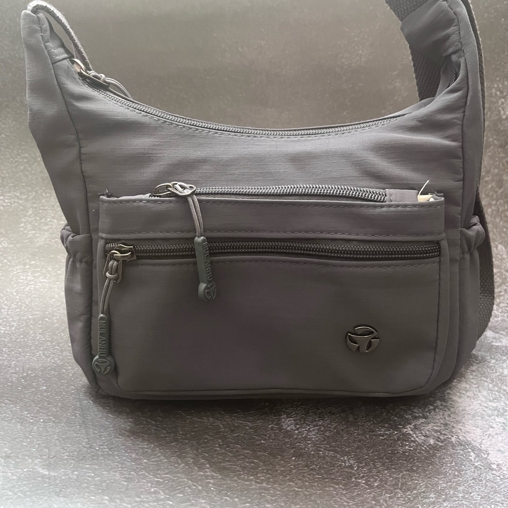 Gray Purple Crossbody Bag